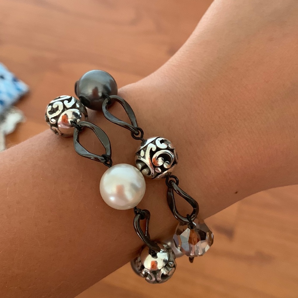 BRIGHTON- Silver and Pearl Bracelet